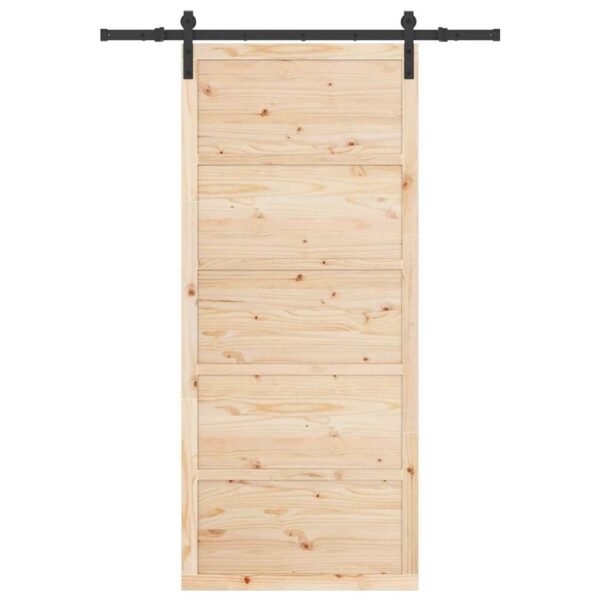 Sliding Door Brown 80 x 208 cm Solid pine wood