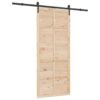 Sliding Door Brown 100 x 208 cm Solid pine wood