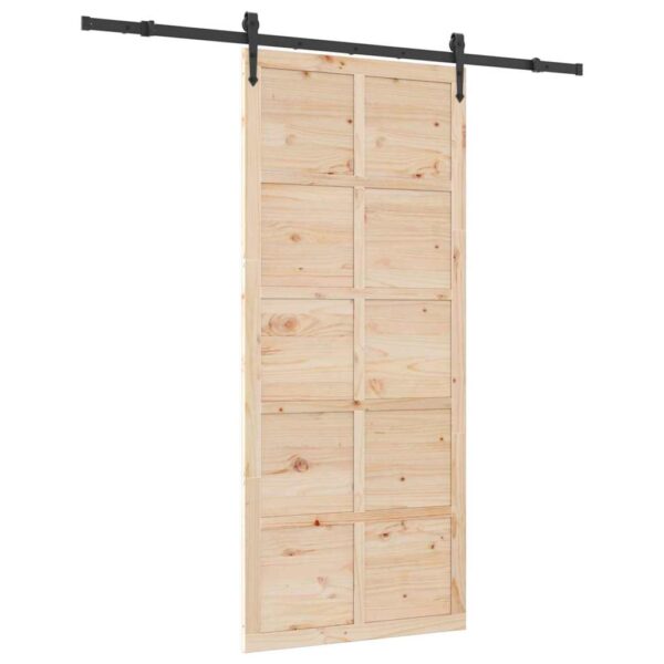 Sliding Door Brown 100 x 208 cm Solid pine wood