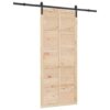 Sliding Door Brown 100 x 208 cm Solid pine wood