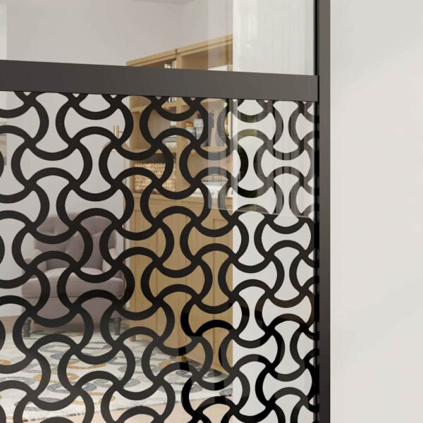 Sliding Door Black 76 x 205 cm Tempered glass and Aluminium