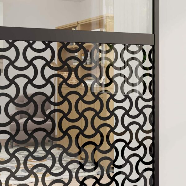 Sliding Door Black 90 x 205 cm Tempered glass and Aluminium