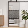 Sliding Door Black 90 x 205 cm Tempered glass and Aluminium