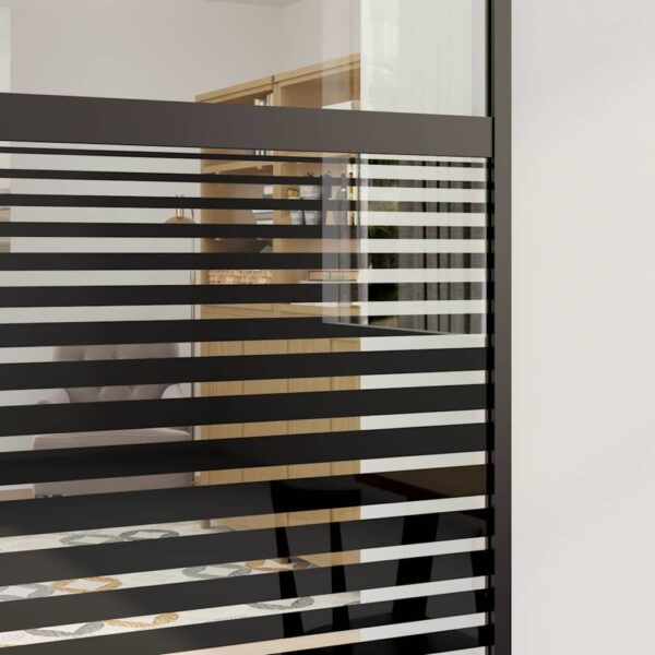 Sliding Door Black 76 x 205 cm Tempered glass and Aluminium