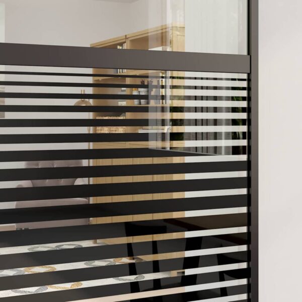 Sliding Door Black 90 x 205 cm Tempered glass and Aluminium