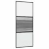 Sliding Door Black 90 x 205 cm Tempered glass and Aluminium