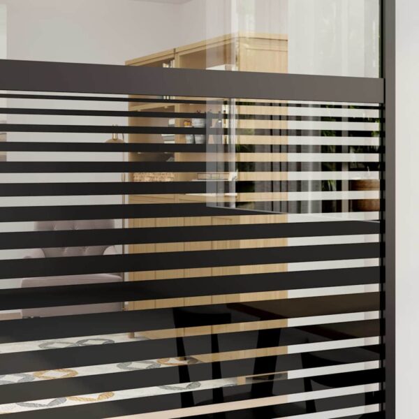 Sliding Door Black 102.5 x 205 cm Tempered glass and Aluminium