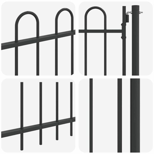 Fence Gate Grey 100 x 100 cm Powder coated steel