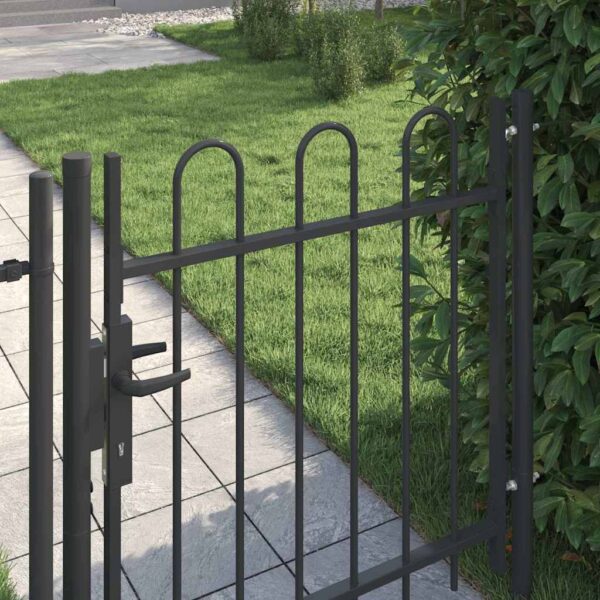 Fence Gate Grey 100 x 100 cm Powder coated steel