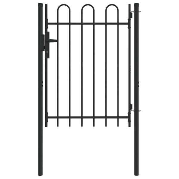Fence Gate Grey 100 x 120 cm Powder coated steel