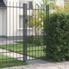 Fence Gate Grey 100 x 200 cm Powder coated steel