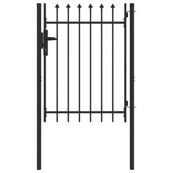 Fence Gate Grey 100 x 120 cm Powder coated steel