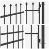Fence Gate Grey 100 x 175 cm Powder coated steel
