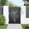 Garden Gate with Lock Black 100 x 125 cm Powder-coated steel