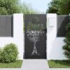 Garden Gate with Lock Black 100 x 200 cm Powder-coated steel