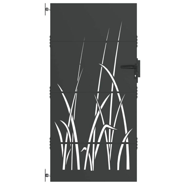 Garden Gate with Lock Black 85 x 200 cm Powder-coated steel
