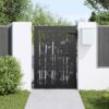 Garden Gate with Lock Black 105 x 125 cm Powder-coated steel