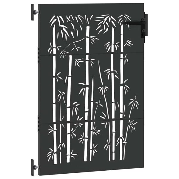 Garden Gate with Lock Black 105 x 125 cm Powder-coated steel