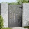 Garden Gate with Lock Black 105 x 150 cm Powder-coated steel