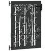 Garden Gate with Lock Black 105 x 150 cm Powder-coated steel