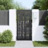 Garden Gate with Lock Black 105 x 200 cm Powder-coated steel