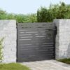 Garden Gate with Lock Black 105 x 100 cm Powder-coated steel