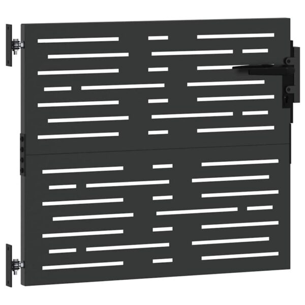 Garden Gate with Lock Black 105 x 100 cm Powder-coated steel