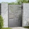 Garden Gate with Lock Black 105 x 125 cm Powder-coated steel
