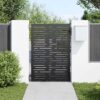 Garden Gate with Lock Black 105 x 125 cm Powder-coated steel