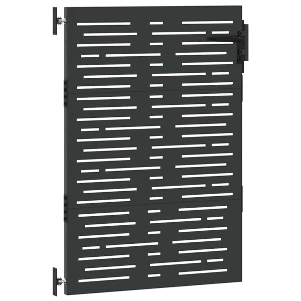 Garden Gate with Lock Black 105 x 125 cm Powder-coated steel