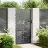 Garden Gate with Lock Black 105 x 175 cm Powder-coated steel