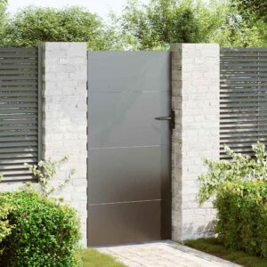 Garden Gate Black 105 x 200 cm Powder-coated steel