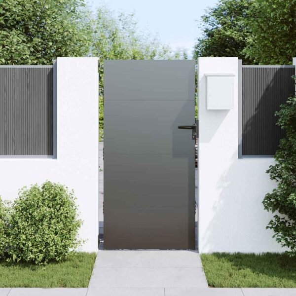 Garden Gate Black 105 x 200 cm Powder-coated steel