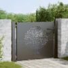 Garden Gate with Lock Black 105 x 100 cm Powder-coated steel