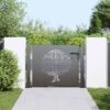 Garden Gate with Lock Black 105 x 100 cm Powder-coated steel