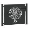 Garden Gate with Lock Black 105 x 100 cm Powder-coated steel
