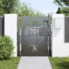 Garden Gate with Lock Black 105 x 125 cm Powder-coated steel