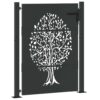 Garden Gate with Lock Black 105 x 125 cm Powder-coated steel