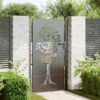 Garden Gate with Lock Black 105 x 175 cm Powder-coated steel
