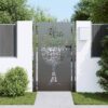 Garden Gate with Lock Black 105 x 175 cm Powder-coated steel