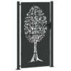 Garden Gate with Lock Black 105 x 175 cm Powder-coated steel