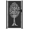 Garden Gate with Lock Black 105 x 175 cm Powder-coated steel