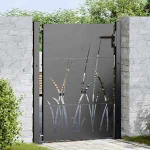 Garden Gate with Lock Black 105 x 150 cm Powder-coated steel