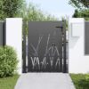 Garden Gate with Lock Black 105 x 150 cm Powder-coated steel