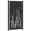 Garden Gate with Lock Black 105 x 175 cm Powder-coated steel