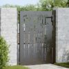 Garden Gate with Lock Black 105 x 125 cm Powder-coated steel