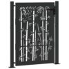 Garden Gate with Lock Black 105 x 125 cm Powder-coated steel
