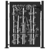 Garden Gate with Lock Black 105 x 125 cm Powder-coated steel