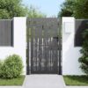Garden Gate with Lock Black 105 x 175 cm Powder-coated steel