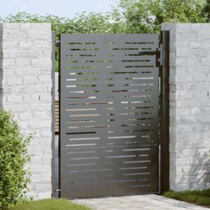 Garden Gate with Lock Black 105 x 125 cm Powder-coated steel